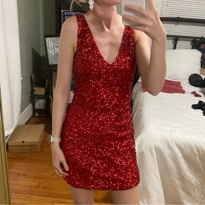 Parker Red Sequin Dress